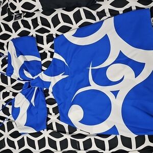 Blue and White Women's Romper